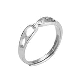 Hollow Design Buckle Opening Sterling Silver Ring